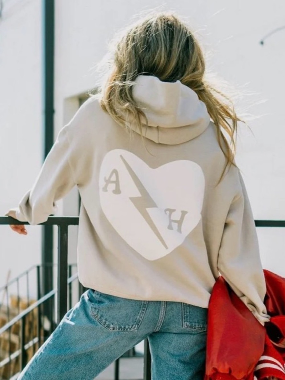 Ascot + Hart ⚡️🤍 AH Premium Electric Love Hoodie faded bone